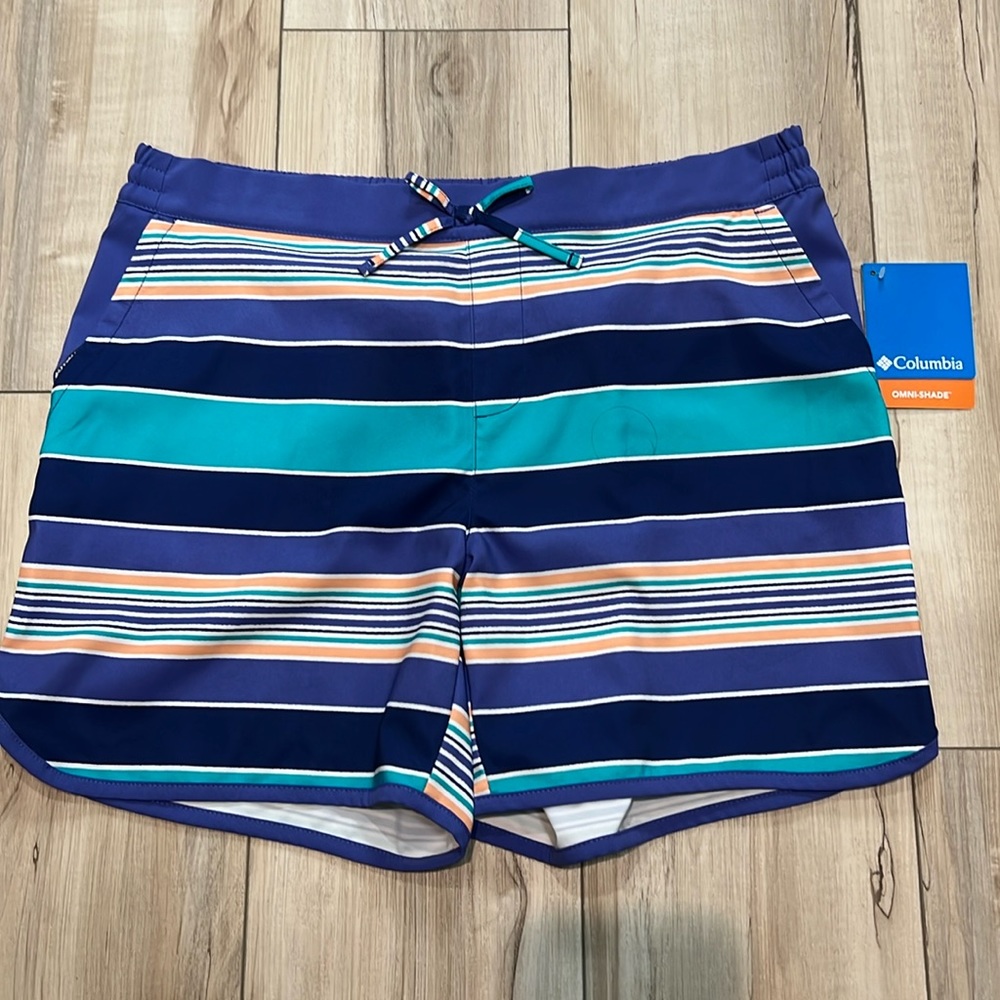 Columbia Girls Youth XL Sandy Shores Boardshorts shorts stripes